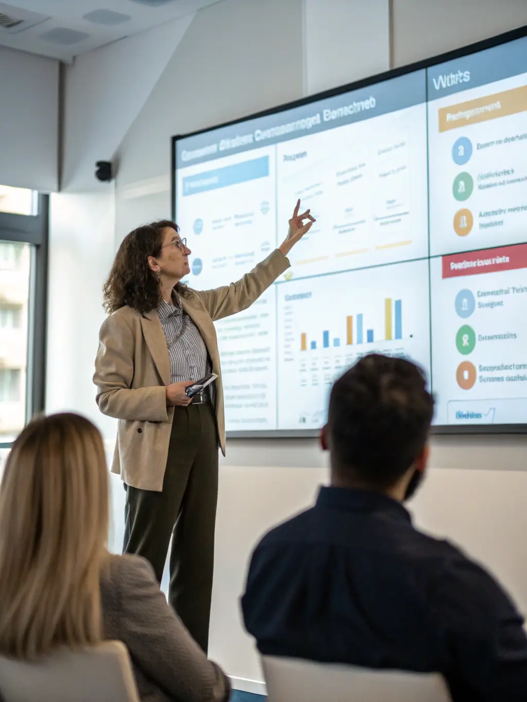 A consultant leading a workshop on change management, emphasizing Change Management.